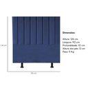 Ver imagem 2 de Cabeceira Estofada Cama Solteiro 90cm Luna Veludo e Frame Azul Marinho