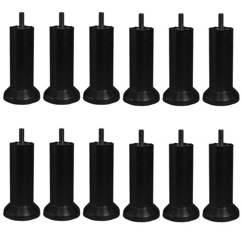 12 Pés Cama Box e Cabeceira Universal Castor Gazin Ortobom Pe de 13cm Preto