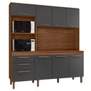 Ver imagem 1 de Armario de Cozinha New Jully 184 Cm com 8 Portas e 2 Gavetas Freijo/chumbo