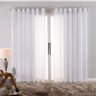 Cortina Linho de Gaze Branca 280x200cm Sala Quarto Janela Fastlar Cortina para Varão - 1