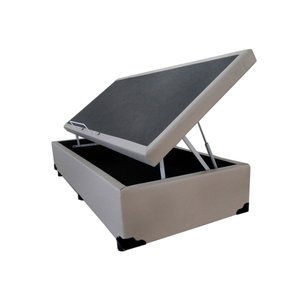 Base Box Baú Solteiro AColchoes Sintético Bege 41x88x188