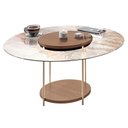 Ver imagem 6 de Home Suspenso Galax Castanho Off White e Aparador Infinity e Mesa de Centro Sky com Tampo de Vidro