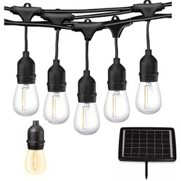 Varal Solar 20 Lampadas 12 Metros Placa Solar Filamento Led Cordao Luz Decoraçao Aniversario Casamen - 1