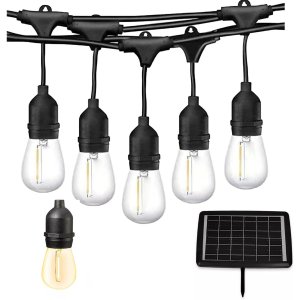 Varal Solar 20 Lampadas 12 Metros Placa Solar Filamento Led Cordao Luz Decoraçao Aniversario Casamen