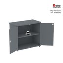 Ver imagem 7 de Armário Baixo para Escritório P25 com 2 Portas Preto/Grafito