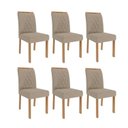 Ver imagem 1 de Kit 6 Cadeiras para Sala de Jantar Estofadas Juliana Bege