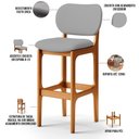 Ver mais imagens de Kit 05 Banquetas Alta para Cozinha Madeira Fixa Betta L02 Imbuia Corano Cinza - Lyam Decor