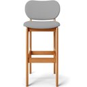 Ver imagem 3 de Kit 05 Banquetas Alta para Cozinha Madeira Fixa Betta L02 Imbuia Corano Cinza - Lyam Decor