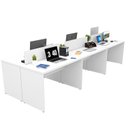 Ver imagem 1 de Estação de Trabalho Mesa Plataforma Escritório 1200x600 6 Lugares Netmobil - Branco