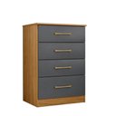 Ver imagem 2 de Cômoda MS913 4 Gavetas Freijó/Cinza - Moval