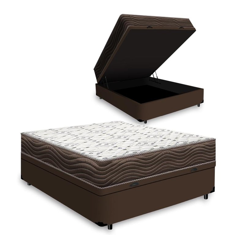 Cama Box Baú + Colchão de Viúva Ortobom D45 Iso 150 128x188x60 Cm Cama Box Baú + Colchão de Viúva Ortobom D45 Iso 150 128x188x60 Cm