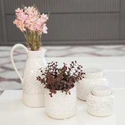 Vaso Jarra Ceramica Pearl 11,5X21,5CM Branco Casa Libre - 2