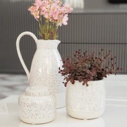 Vaso Jarra Ceramica Pearl 11,5X21,5CM Branco Casa Libre - 3