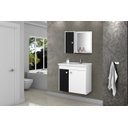 Ver imagem 1 de Conj Gabinete Munique 2074286 Banheiro Branco/preto Fosco