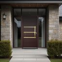 Ver imagem 2 de Porta Pivotante Lamb.Evolution c/Puxador e. Sup.Marrom Corten Dourado 120 Brimak
