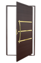 Ver imagem 1 de Porta Pivotante Lamb.Evolution c/Puxador e. Sup.Marrom Corten Dourado 120 Brimak