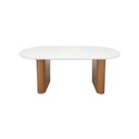 Ver imagem 3 de Mesa de Jantar Toscana 180x90cm Oblongo - Amêndoa - Tampo 180x90cm Branco/vidro Off-white