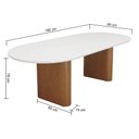 Ver imagem 2 de Mesa de Jantar Toscana 180x90cm Oblongo - Amêndoa - Tampo 180x90cm Branco/vidro Off-white