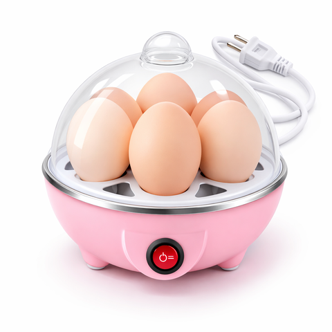 Cozedor de Ovos Elétrico Portátil 110v - Rosa