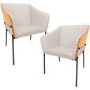 Ver imagem 1 de Kit 2 Cadeiras para Sala de Jantar Estar Living Olívia L02 Linho Cru Couríssimo Whisky - Lyam Decor