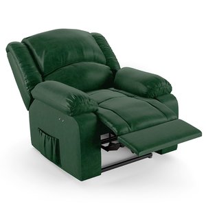 Poltrona do Papai Reclinável Pietra Power Touch Massagem Fh9 Pu Verde Musgo - Mpozenato
