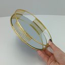 Ver imagem 5 de Bandeja Decorativa de Metal Dourado 3x20x20cm Servir Mesa Organizar Café