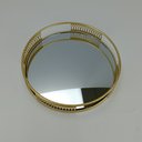 Ver imagem 3 de Bandeja Decorativa de Metal Dourado 3x20x20cm Servir Mesa Organizar Café