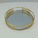 Ver imagem 7 de Bandeja Decorativa de Metal Dourado 3x20x20cm Servir Mesa Organizar Café