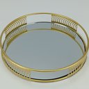 Ver imagem 6 de Bandeja Decorativa de Metal Dourado 3x20x20cm Servir Mesa Organizar Café
