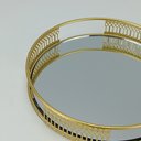Ver imagem 2 de Bandeja Decorativa de Metal Dourado 3x20x20cm Servir Mesa Organizar Café