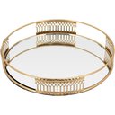 Ver imagem 1 de Bandeja Decorativa de Metal Dourado 3x20x20cm Servir Mesa Organizar Café