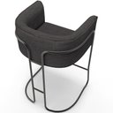Ver imagem 4 de Kit 04 Banquetas Baixa Base de Aço Preto Betina D02 Linho Cinza Escuro C-416 - Lyam Decor