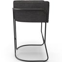 Ver imagem 3 de Kit 04 Banquetas Baixa Base de Aço Preto Betina D02 Linho Cinza Escuro C-416 - Lyam Decor