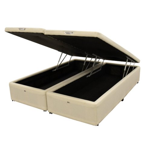 Cama Box Baú Castor King Vellus Bege 180x200x35cm