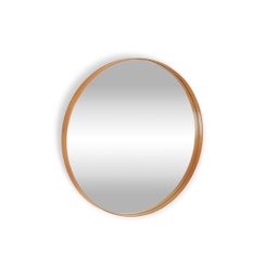 Espelho Redondo Decorativo Moldura Laminado Dimiter 65 Cm - Mel - 7
