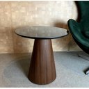 Ver imagem 2 de Mesa Cone Lateral Base Imbuia Rajado Tampo 41 cm Laca Preta - Marrom