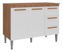Ver imagem 2 de Balcão Cozinha Madeira Joia 1.10m Madeirado / Branco