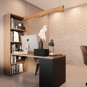 Luminária Pendente Led Horizontal Paris em Madeira de Demolição