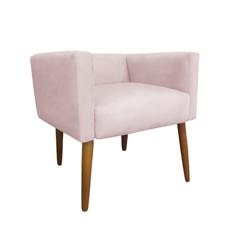 Banco Decorativo Nina Suede Rosa Bebe - Dominic Decor