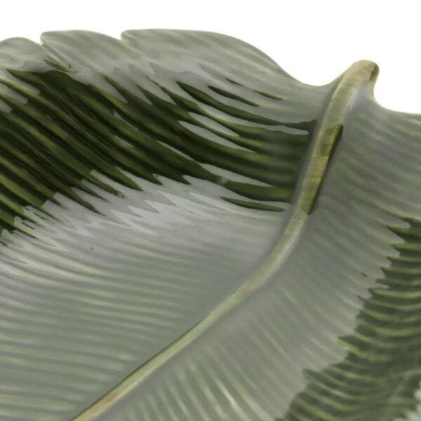 Prato Decorativo Cerâmica Banana Leaf Verde - 4