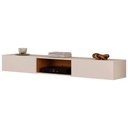 Ver imagem 1 de Rack Suspenso para Painel ou Tv até 65 Polegadas 1,43m 2 Portas com Nicho Montreal Off White