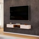 Ver imagem 3 de Rack Suspenso para Painel ou Tv até 65 Polegadas 1,43m 2 Portas com Nicho Montreal Off White