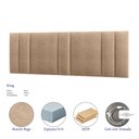 Ver imagem 3 de Cabeceira Painel Cama Box King Size Siri 200cm com Led Bouclé Bege - Desk Design