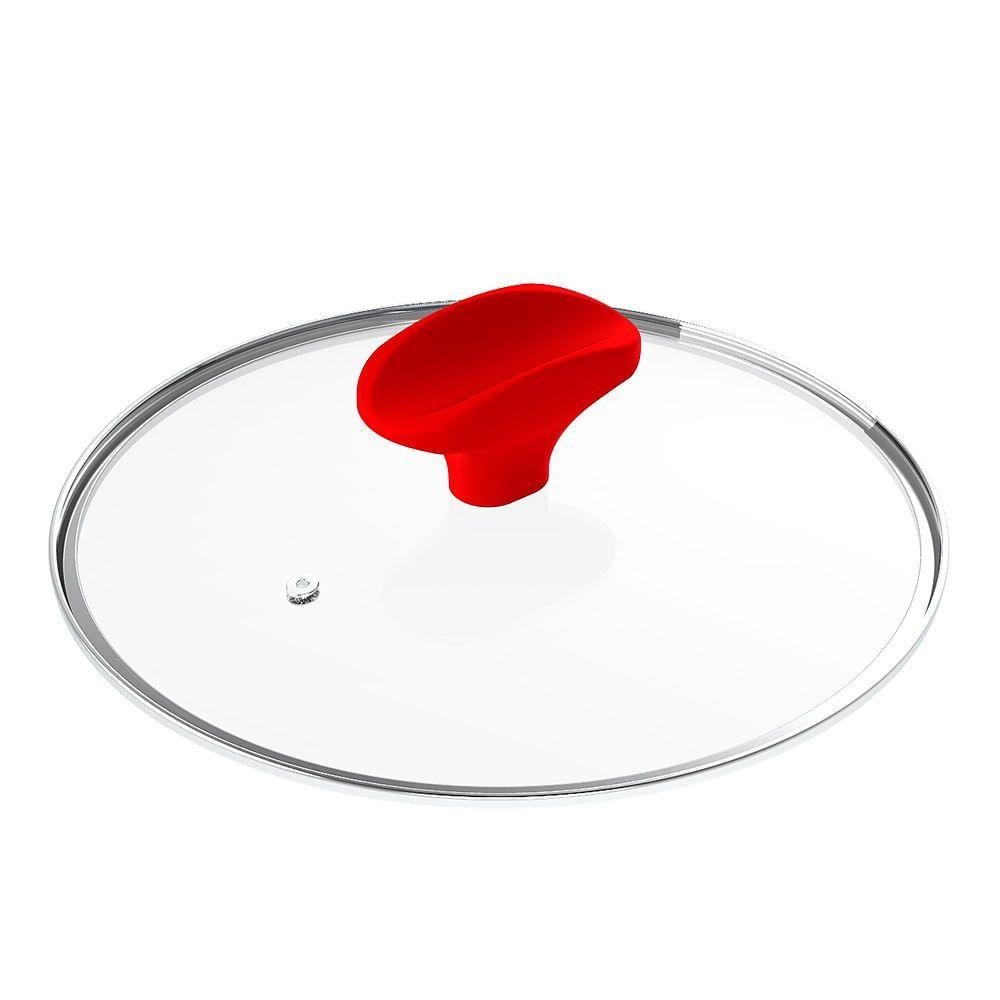 Tampa de Vidro Ichef Polishop - Shark Series - 24cm - Vermelha | Vermelho - 4