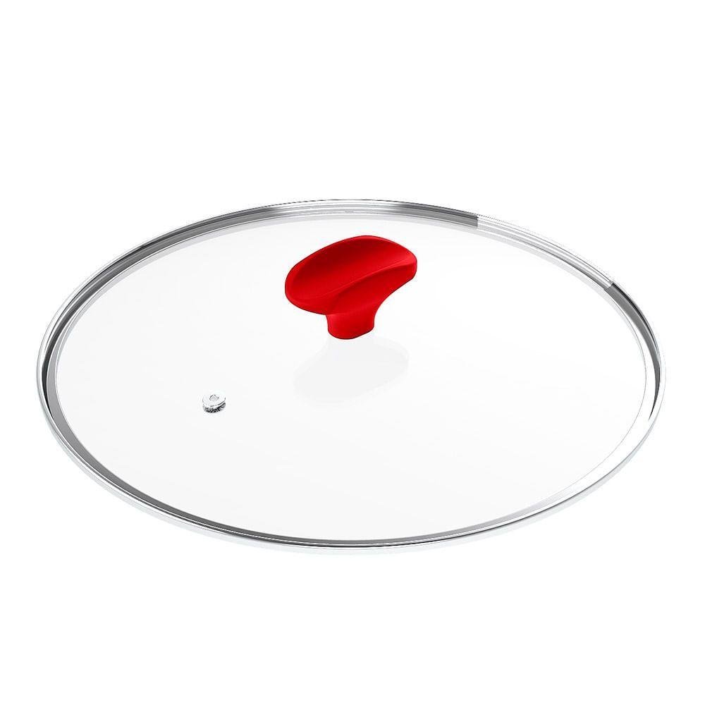 Tampa de Vidro Ichef Polishop - Shark Series - 24cm - Vermelha | Vermelho - 5