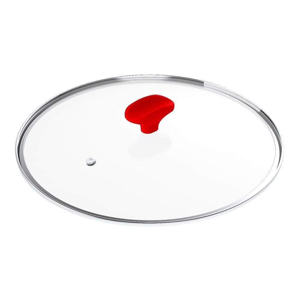 Tampa de Vidro Ichef Polishop - Shark Series - 24cm - Vermelha | Vermelho - 2