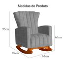 Ver imagem 7 de Poltrona Balanço C/ Puff Melinda Linho Cinza - Lm Decor
