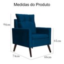 Ver mais imagens de Kit 02 Poltronas Ligia Requinte Veludo Cores - DS Estofados Azul Marinho