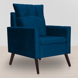 Kit 02 Poltronas Ligia Requinte Veludo Cores - DS Estofados Azul Marinho - 7