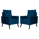 Ver imagem 1 de Kit 02 Poltronas Ligia Requinte Veludo Cores - DS Estofados Azul Marinho
